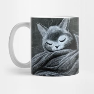 Sleeping Cat on Blankets Mug